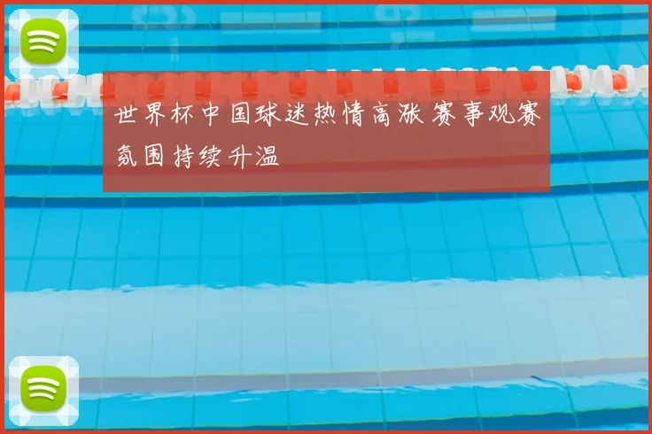 世界杯中国球迷热情高涨 赛事观赛氛围持续升温